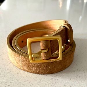 Rag & Bone tan suede  belt w/ gold heard wear-Never been worn!
